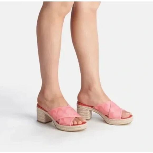 Coach Shoes - COACH ESPADRILLE SLIDE-ON SANDALS SLOAN IN PINK LEMONADE SIZES 10 & 11 AVAILABLE